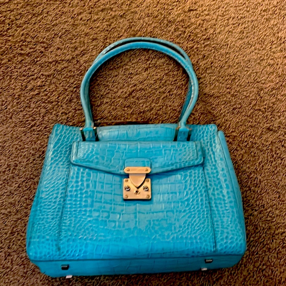 Antonio Melani never used turquoise croc textured purse.